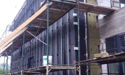 Монтаж керамогранита выполнен на скрытые кляммера 14 Монтаж керамогранита на скрытые кляммера 14