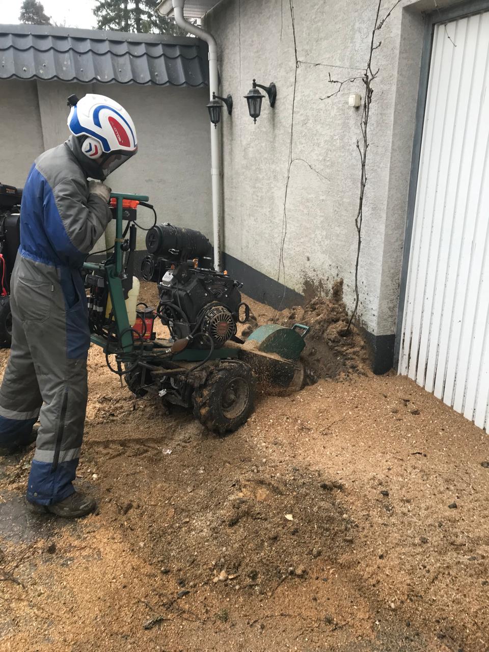 Дробление пней